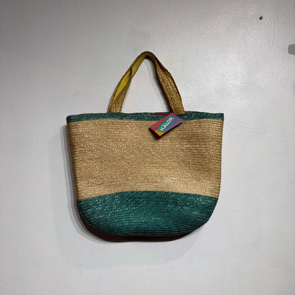 Kalor Straw Vintage Drawstring Beach Bag